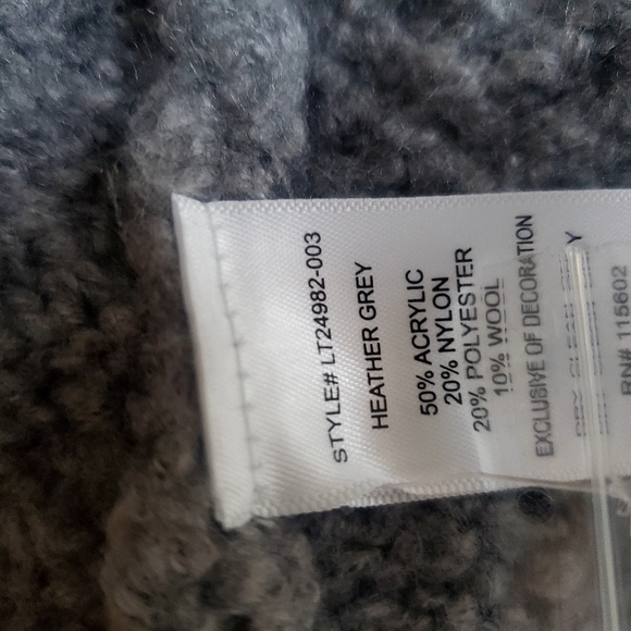 Lush Grey Cardigan Sweater Pearls Embelished XL - Picture 9 of 9